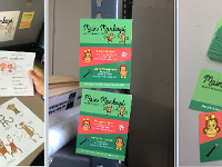 Main Monkey's  Creative process showing logo design, magnets and business cards